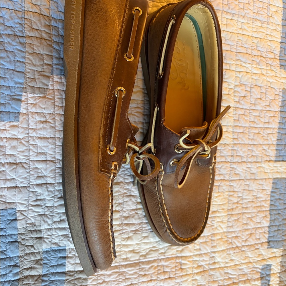 Sperry Dark Brown Leather Boat Shoes - Picture 2 of 3